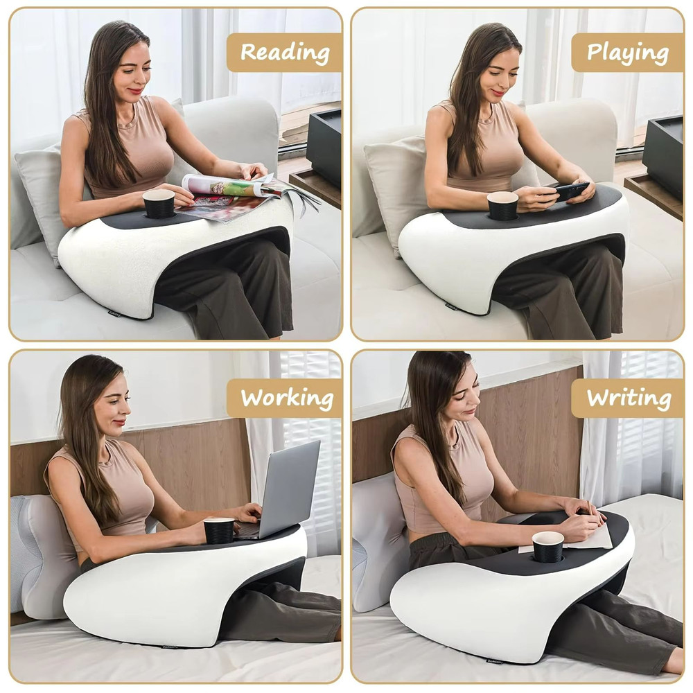 ErgoComfort Memory Foam Gaming Reading Pillow Lap Desk With Cup Holder 4