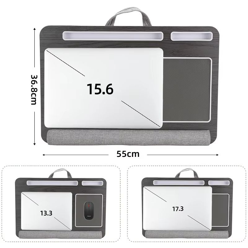 HomeEase SofaBed Laptop Desk With Embedded Mouse Pad  Antislip Double Groove Bar 5