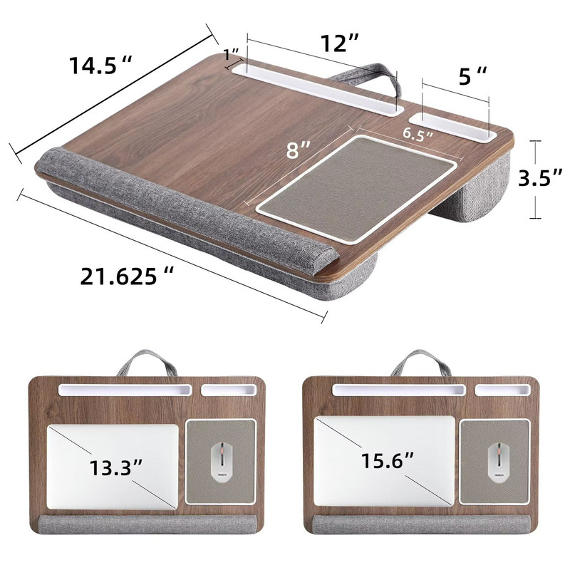 HomeEase SofaBed Laptop Desk With Embedded Mouse Pad  Antislip Double Groove Bar 6