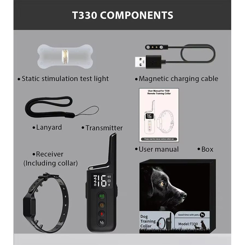 Premium Remote Shock And AntiBark Dog Training Collar  1000ft Range With Beep Vibration Shock Modes 5