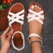 Summer Strap Non Slip Rubber Sole Roman Strap Flat Sandals For Women 8
