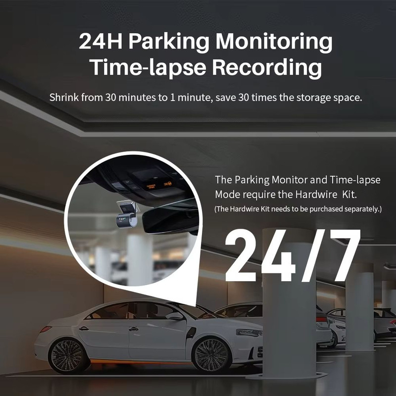 2K KAWA Mini 3 Pro Dash Cam Smart WiFi Car Camera With 24H Parking Voice Control 5