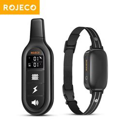 rojeco electric dog training collar – waterproof remote-control bark stop collar with vibration, shock & beep modes