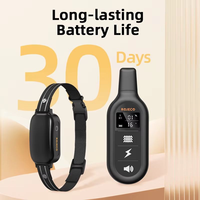 ROJECO Electric Dog Training Collar Waterproof RemoteControl Bark Stop Collar With Vibration Shock 4