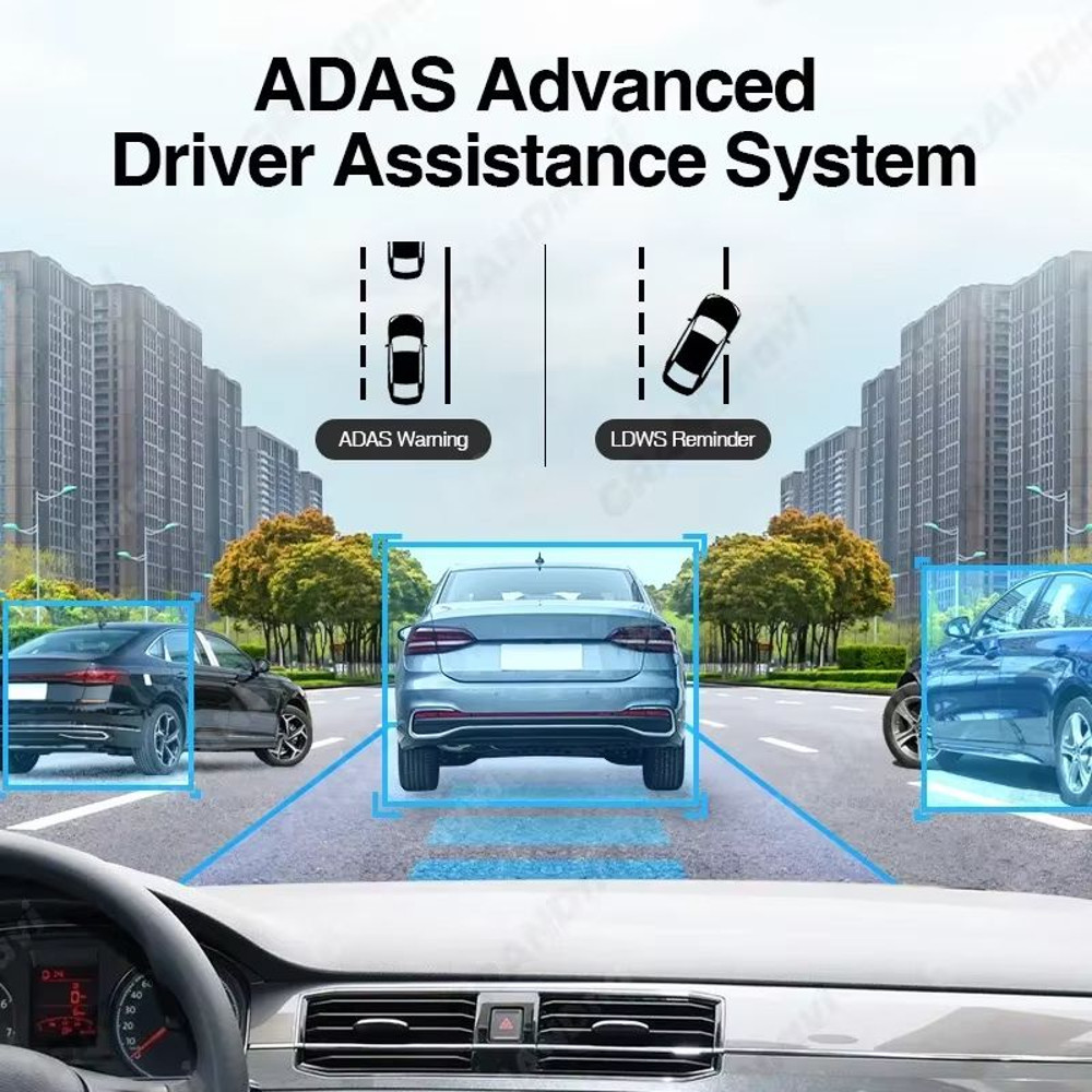 Grandnavi HD 720P Car DVR Dash Cam USB ADAS Auto Recorder With Voice Alarm For Android Multimedia 3