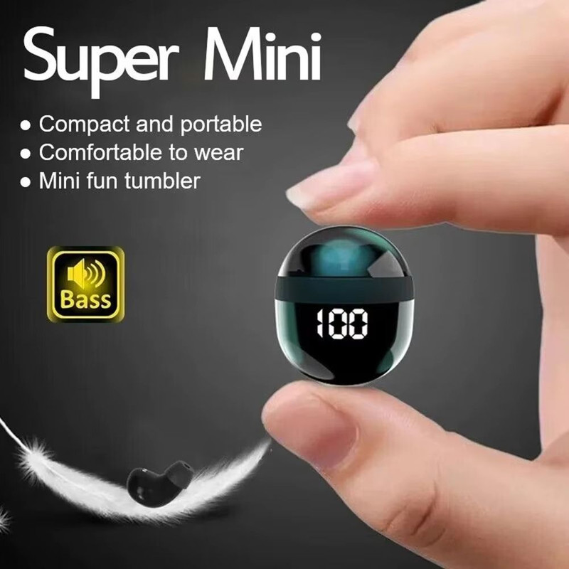 SK18 Mini Invisible Bluetooth 53 Headphones  Noise Cancelling Sleeping Earbuds With Mic And Deep Ba 0