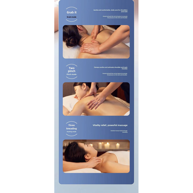 Wireless Trapezius Massage Pillow  Rechargeable Shiatsu Massager With Heat For Neck Waist Back And  3