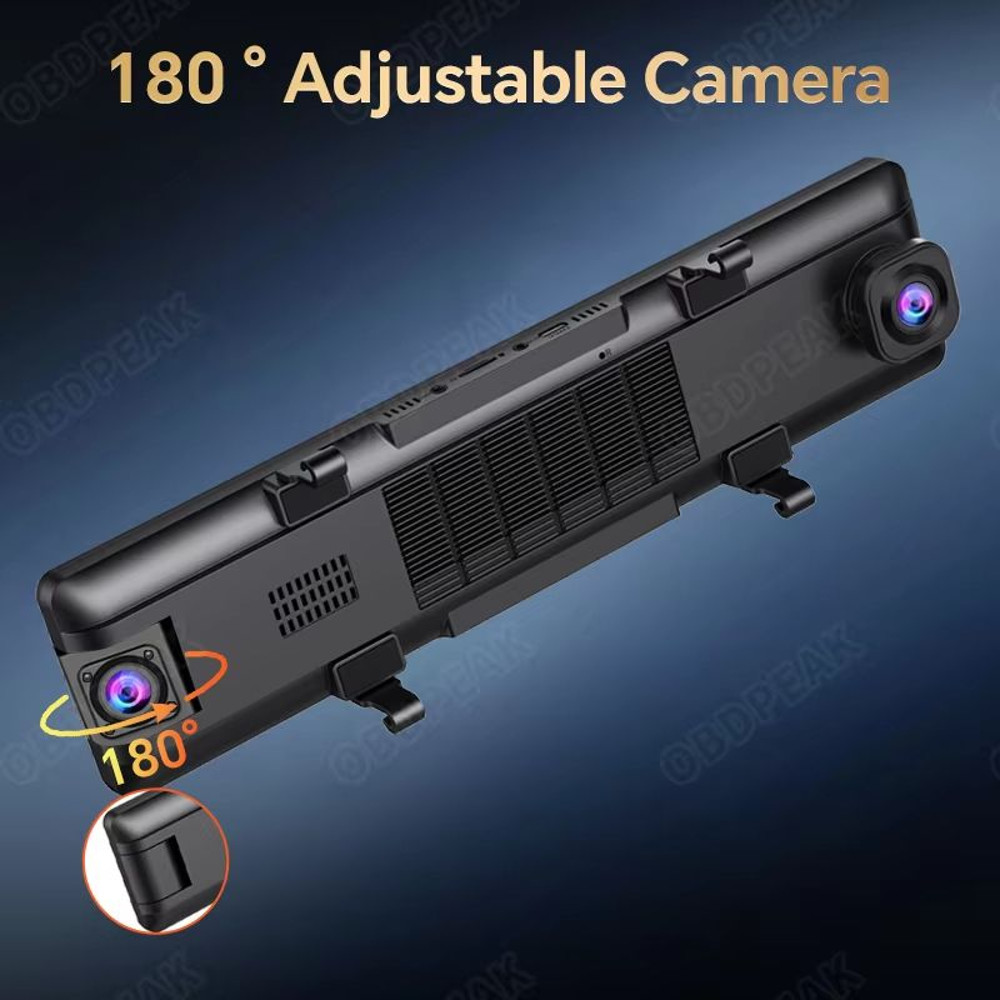 OBDPEAK 4K Triple Dash Cam With GPS  Front Inside  Rear Car DVR With Night Vision  Parking Monitor 3