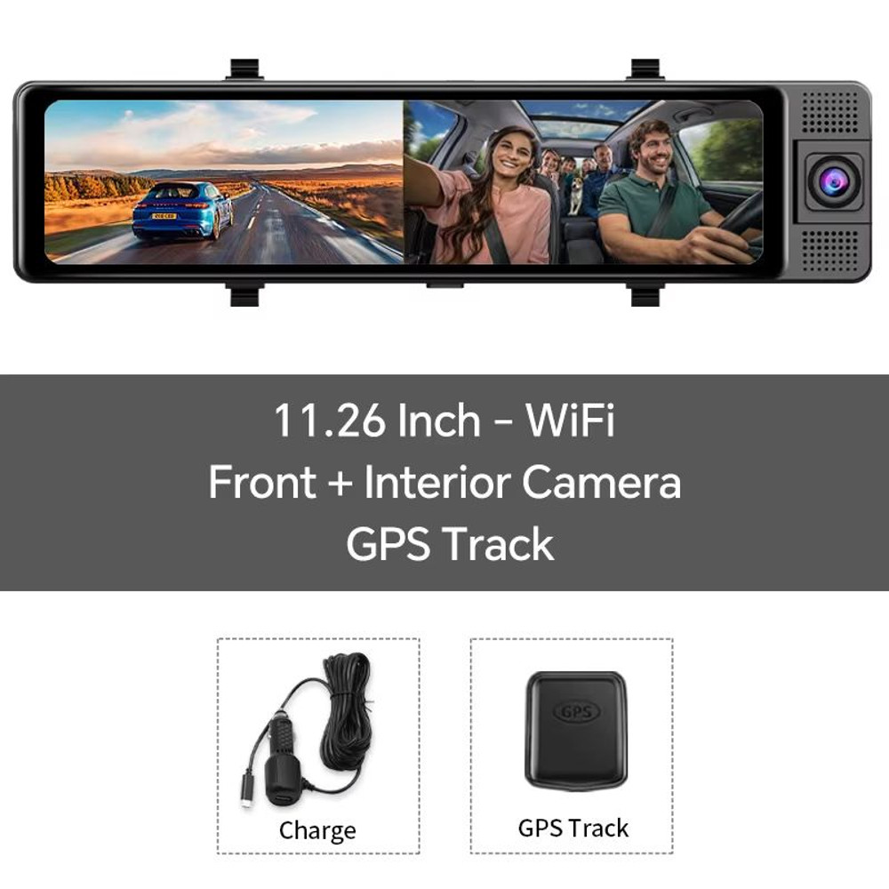 OBDPEAK 4K Triple Dash Cam With GPS  Front Inside  Rear Car DVR With Night Vision  Parking Monitor 7