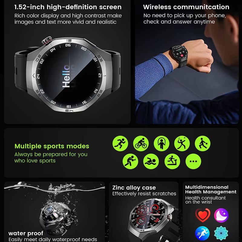 Huawei GT5 Pro Smart Watch For Men AMOLED Display GPS Bluetooth Calling Waterproof Fitness Tracke