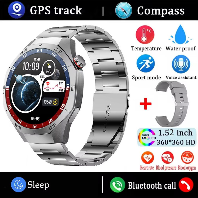 Huawei GT5 Pro Smart Watch For Men AMOLED Display GPS Bluetooth Calling Waterproof Fitness Tracke