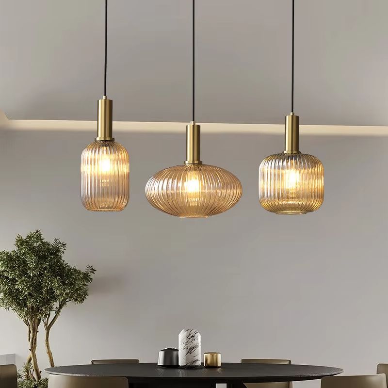 Retro Glass Pendant Light Colorful E27 LED Hanging Lamp For Dining Room Living Room Or Bedside 0