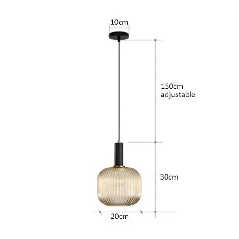 Retro Glass Pendant Light Colorful E27 LED Hanging Lamp For Dining Room Living Room Or Bedside 7