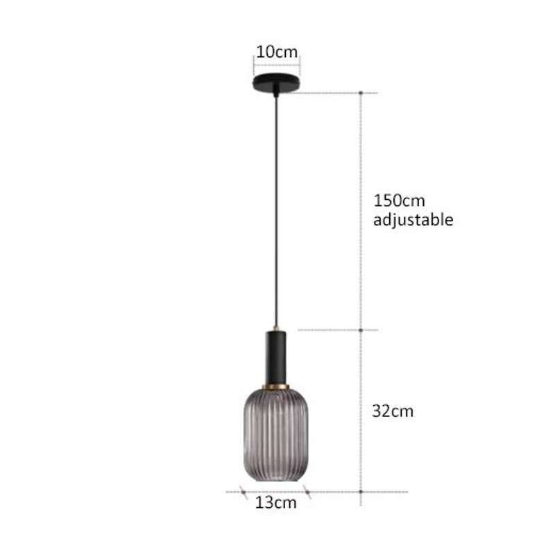 Retro Glass Pendant Light Colorful E27 LED Hanging Lamp For Dining Room Living Room Or Bedside 9