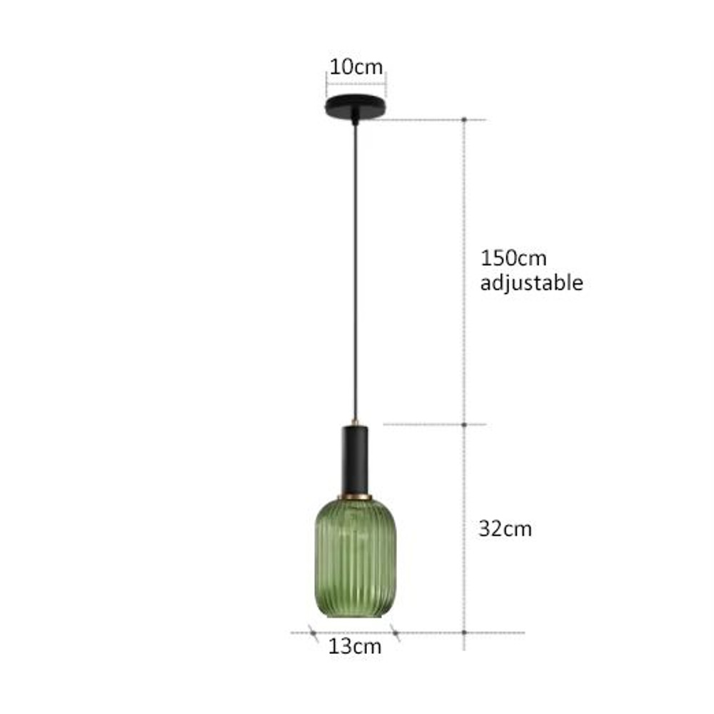 Retro Glass Pendant Light Colorful E27 LED Hanging Lamp For Dining Room Living Room Or Bedside 12