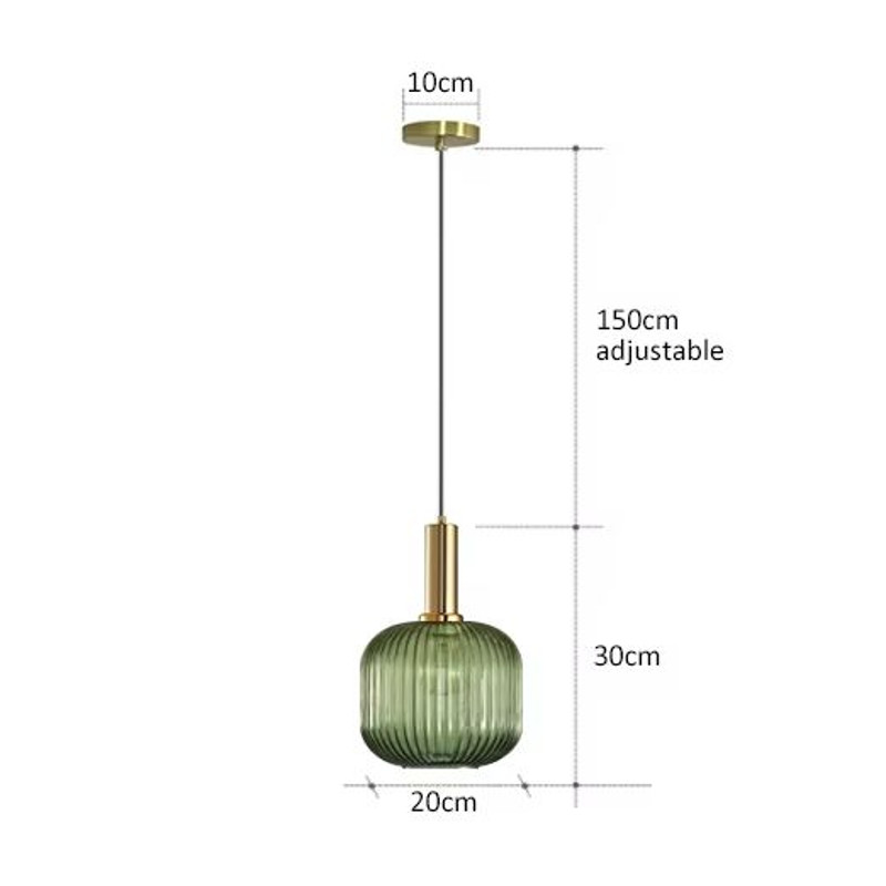 Retro Glass Pendant Light Colorful E27 LED Hanging Lamp For Dining Room Living Room Or Bedside 22