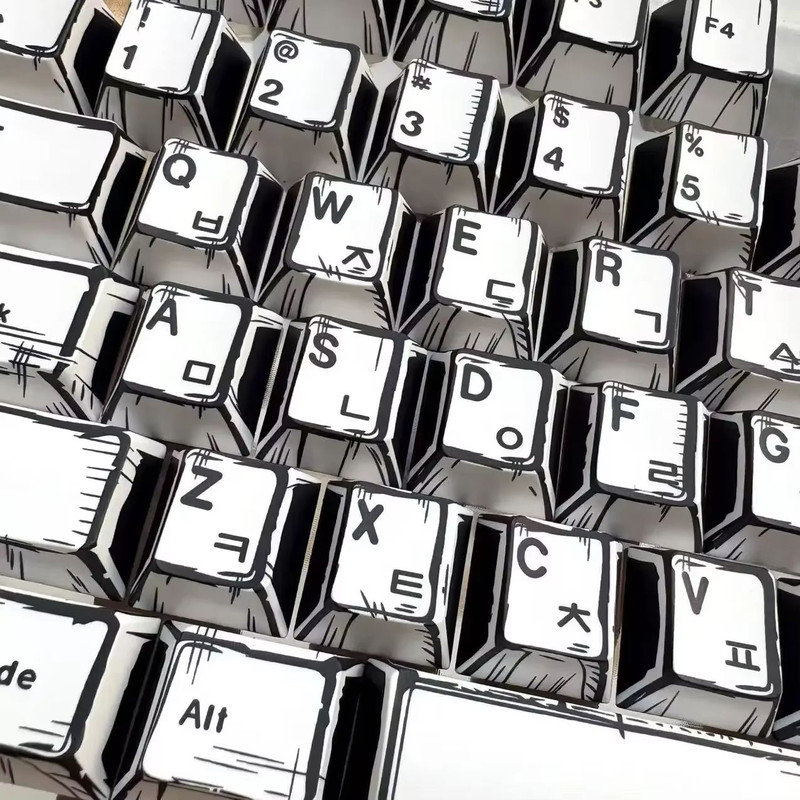 151Key Manga Style Keycap Set PBT Cherry Profile Keycaps For Mechanical Gaming Keyboards 12