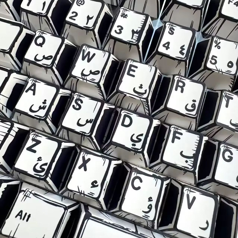 151Key Manga Style Keycap Set PBT Cherry Profile Keycaps For Mechanical Gaming Keyboards 15