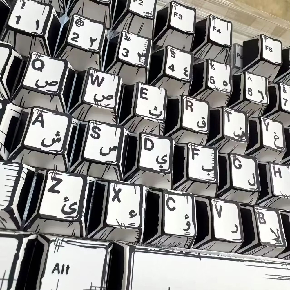 151Key Manga Style Keycap Set PBT Cherry Profile Keycaps For Mechanical Gaming Keyboards 17