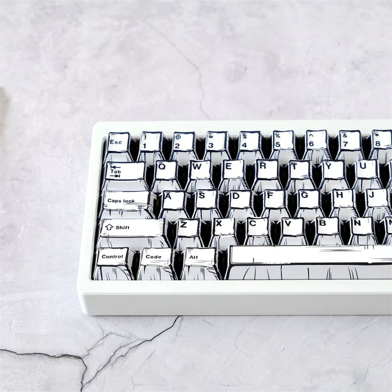 151Key Manga Style Keycap Set PBT Cherry Profile Keycaps For Mechanical Gaming Keyboards 7