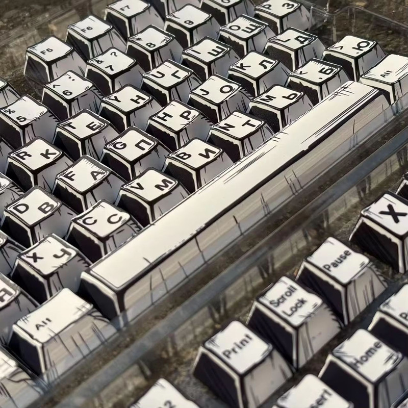 151Key Manga Style Keycap Set PBT Cherry Profile Keycaps For Mechanical Gaming Keyboards 8