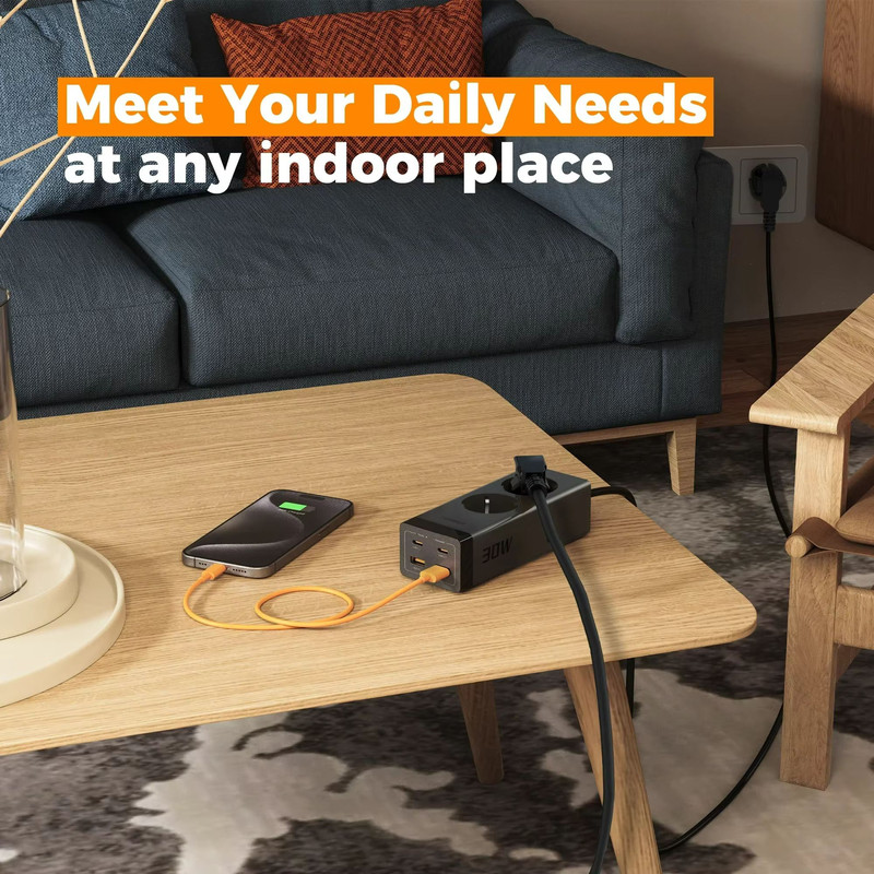 TESSAN 30W GaN Desk Power Strip With Surge Protection And USB C Ports 3