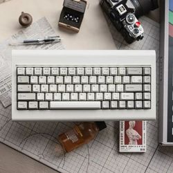 kataaa model vi retro tri mode mechanical keyboard with hmx custom switches