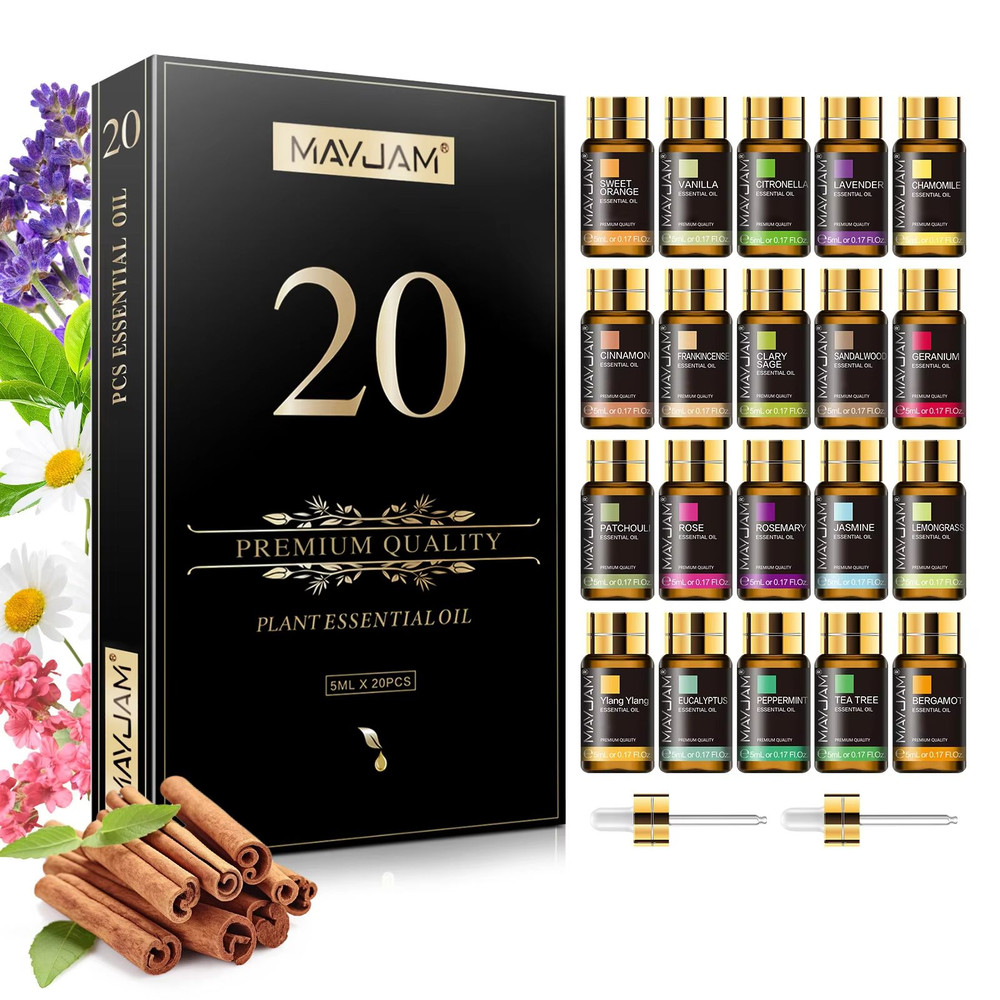 MAYJAM 20PCS Essential Oils Gift Set  Aromatherapy Oils For Diffuser Candle Making  Home Relaxation 1