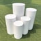 Modern Pedestal Display Stand Set 35PCS White Gold Cylinder Plinths For Weddings Cakes Event Dec 0