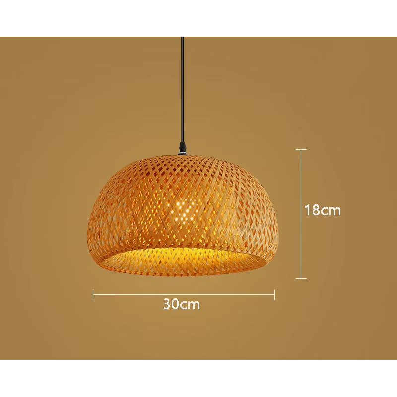 Handwoven Bamboo Pendant Light  30cm Chinese Style Ceiling Lamp For Restaurants Dining Rooms  Home  6