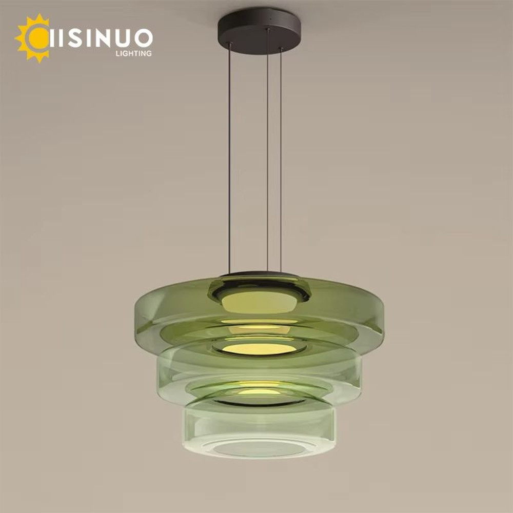 Luxury LED Glass Pendant Light  Adjustable Hanging Chandelier For Kitchen Island Living Room Bedroo 0