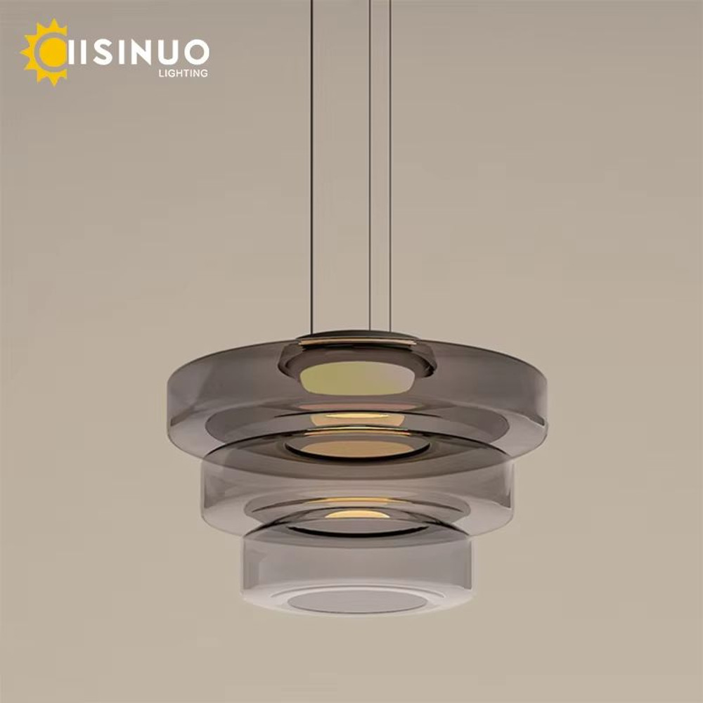 Luxury LED Glass Pendant Light  Adjustable Hanging Chandelier For Kitchen Island Living Room Bedroo 1