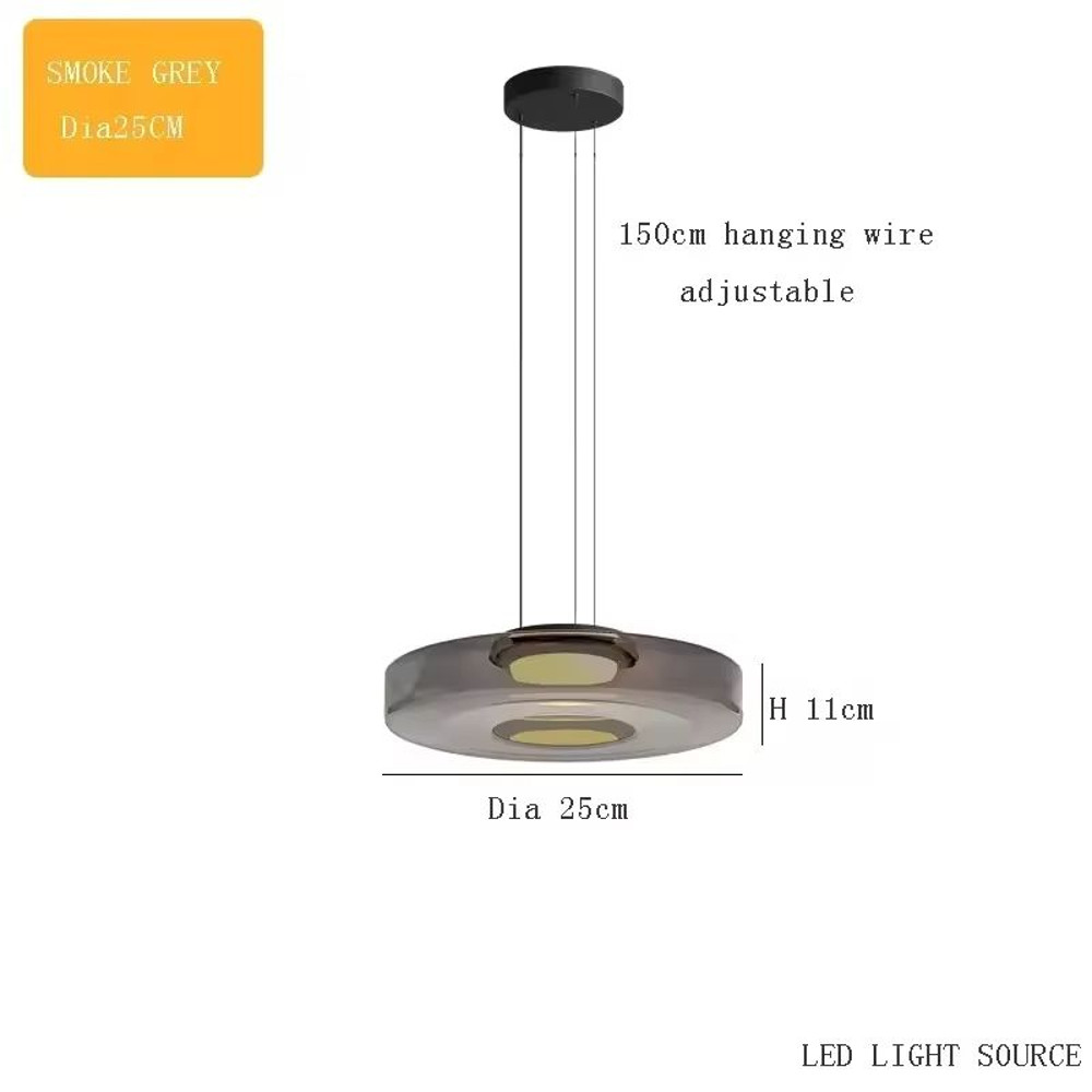 Luxury LED Glass Pendant Light  Adjustable Hanging Chandelier For Kitchen Island Living Room Bedroo 8