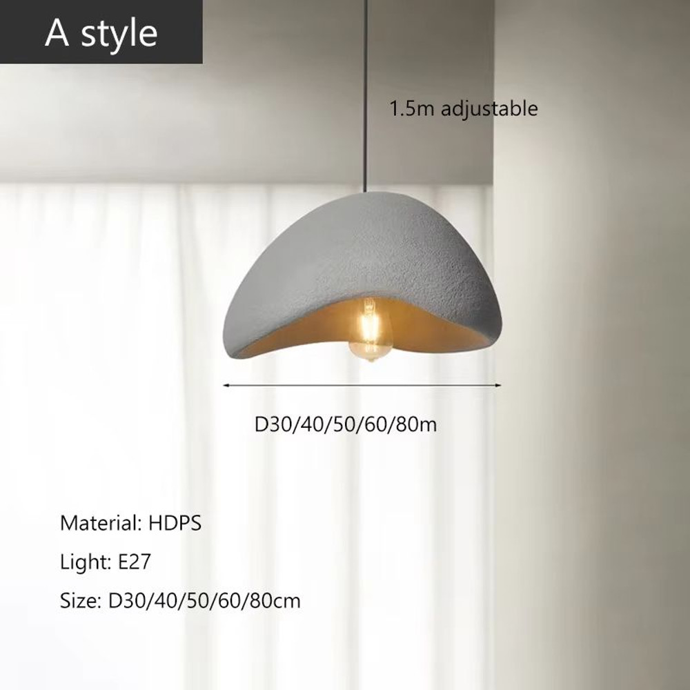 Nordic WabiSabi Pendant Light  Minimalist E27 LED Hanging Lamp For Dining Room Bedroom  Loft Interi 8