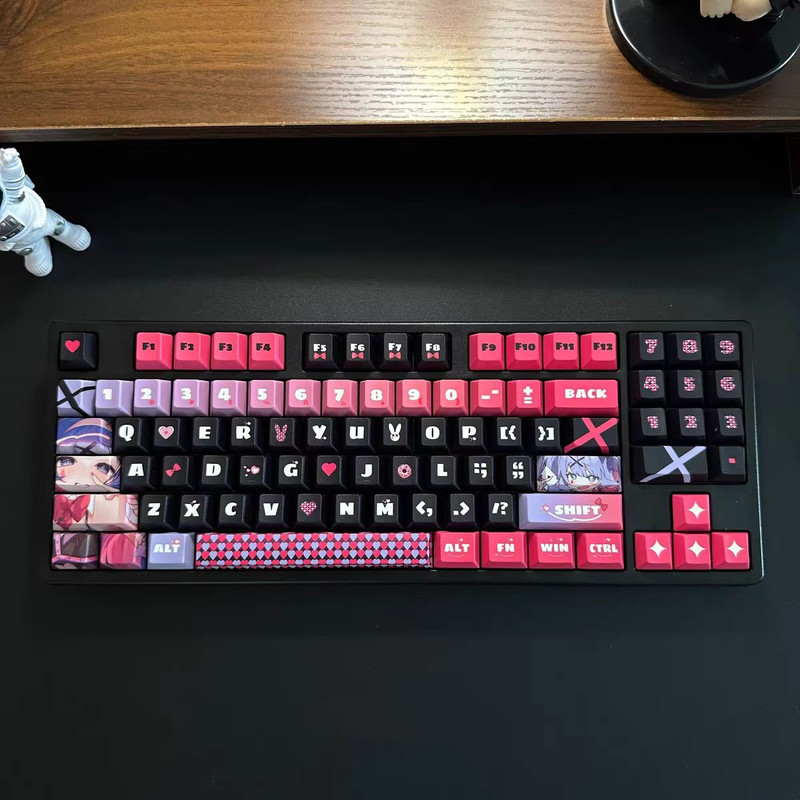 Anime Rabbit Hole Keycap Set Translucent Cherry Profile PBTPC Keycaps For Mechanical Gaming Keyboa 7