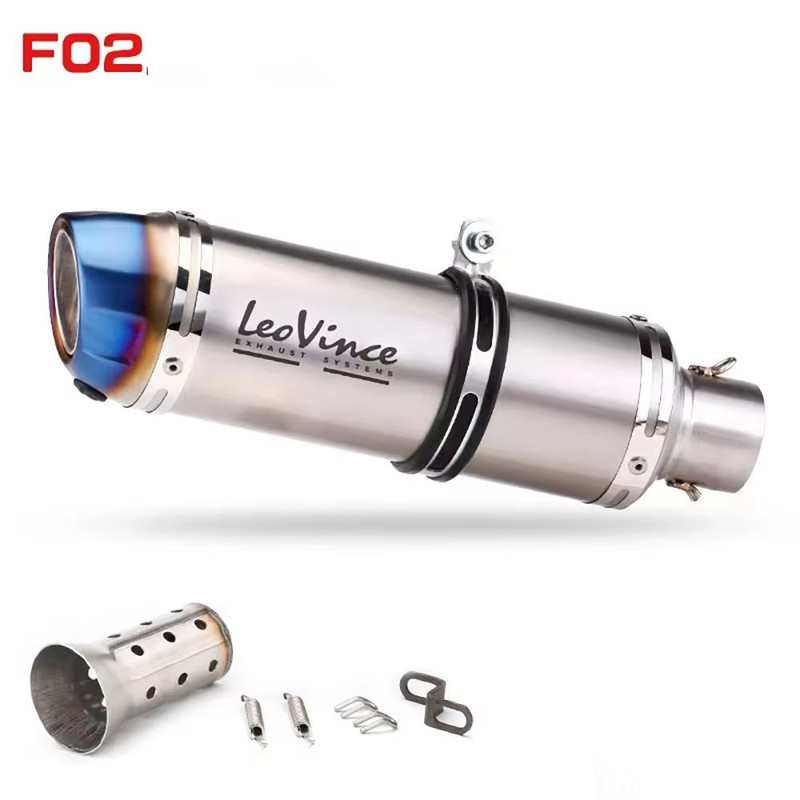 LeoVinceStyle 51mm Motorcycle Exhaust Muffler With Removable DB Killer HighPerformance Upgrade For 4
