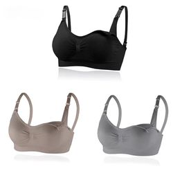 front buckle maternity bra – wireless non-sagging nursing bra with sports pads for pregnant & breastfeeding moms