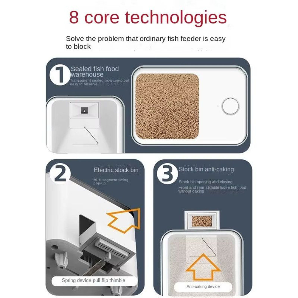 Smart Automatic Fish Feeder  WiFi Aquarium Food Dispenser With App  Voice Control 1