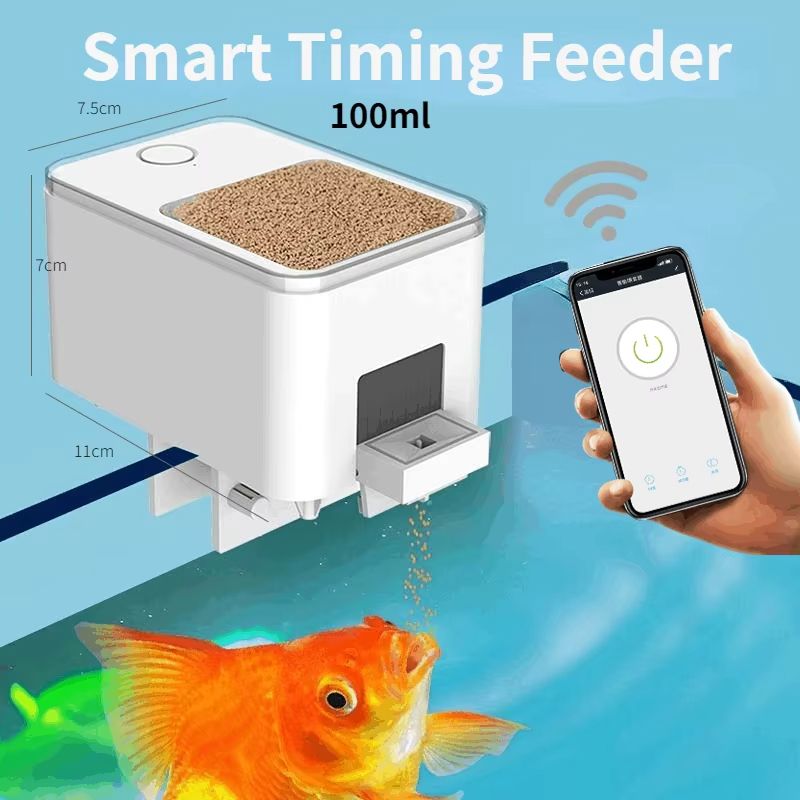 Smart Automatic Fish Feeder  WiFi Aquarium Food Dispenser With App  Voice Control 7