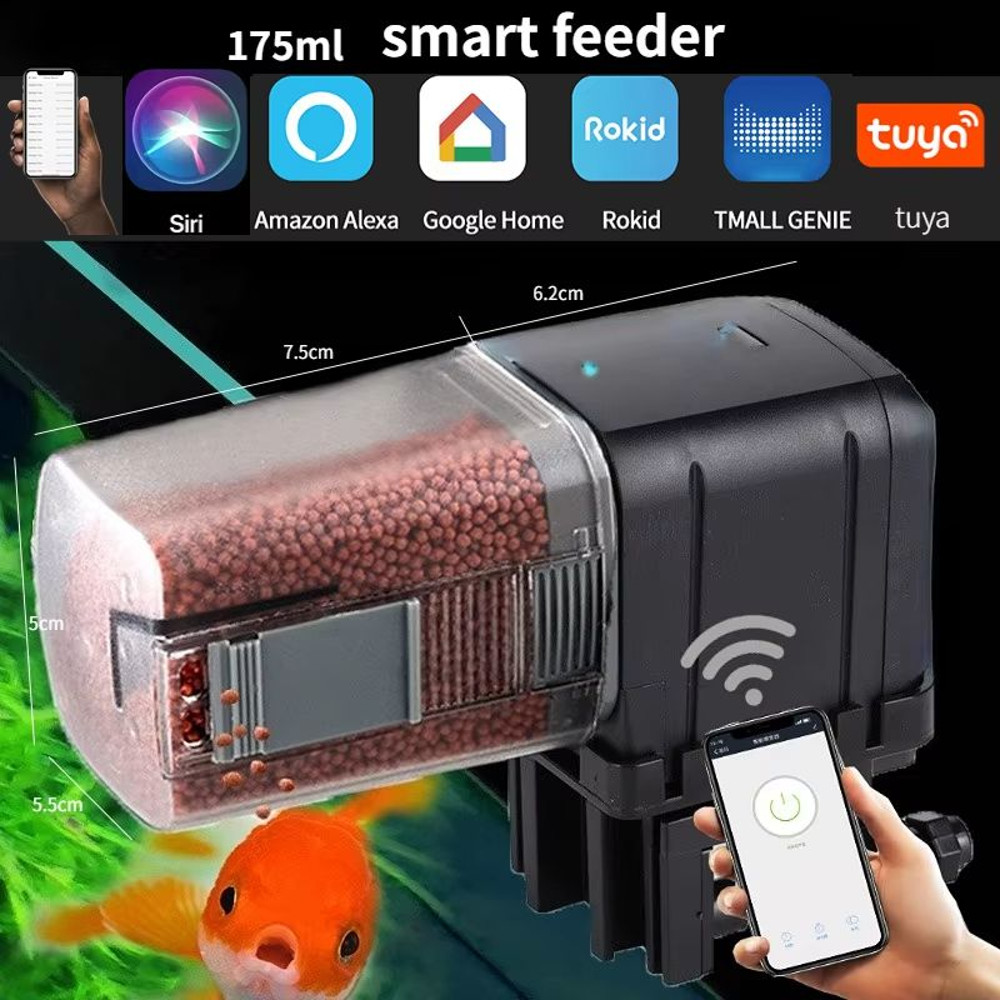 Smart Automatic Fish Feeder  WiFi Aquarium Food Dispenser With App  Voice Control 8