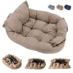 3-in-1 convertible pet bed – soft winter dog & cat nest, cushion, and sofa mat for small pets