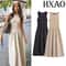 Elegant Sleeveless Long Dress For Women 2025 Spring Fashion Casual Party Dress In Black Khaki 0