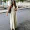 Elegant Sleeveless Long Dress For Women 2025 Spring Fashion Casual Party Dress In Black Khaki 4