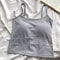 Spaghetti Strap Camisole Top For Women Padded Cotton Slim Fit Summer Tank 6