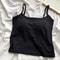 Spaghetti Strap Camisole Top For Women Padded Cotton Slim Fit Summer Tank 7
