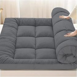 luxury extra thick mattress pad for queen & king beds 1000gsm quilted topper with deep pocket soft & breathable