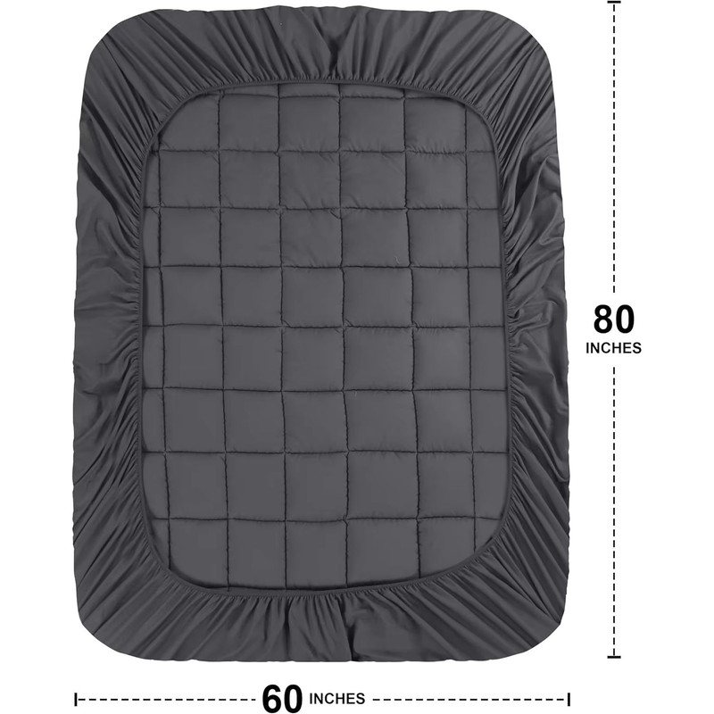 Luxury Extra Thick Mattress Pad For Queen King Beds 1000GSM Quilted Topper With Deep Pocket Soft 2