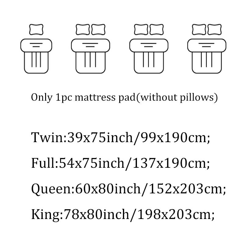 Luxury Extra Thick Mattress Pad For Queen King Beds 1000GSM Quilted Topper With Deep Pocket Soft 5