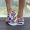Women Slip On Platform Sneakers Embroidered Mesh Casual Walking Shoes 7