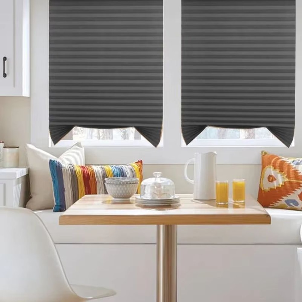 Self Adhesive Pleated Window Blinds Half Blackout Shades For Bathroom And Balcony 1